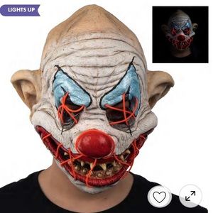 Light-Up Creepy Clown Latex Mask